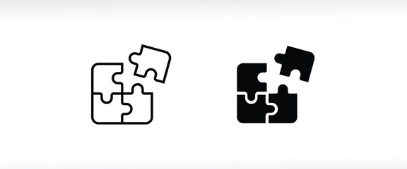 puzzle icon, part symbol logo illustration,editable stroke, flat design style isolated on white