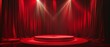 © Sittipol  - Red stage with red curtain for award ceremony velvet velvet background