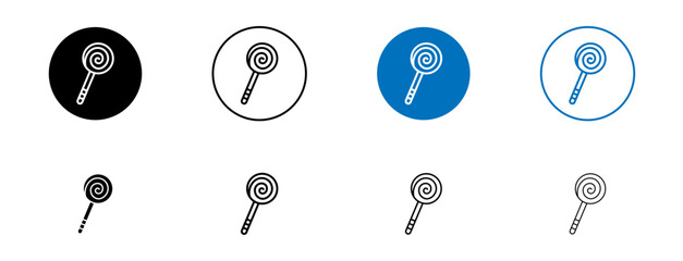 Wall Mural - Candy icon set. lollipop vector icon. sucker lolipop sign in black and blue color.