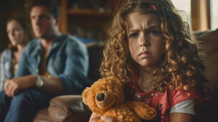 Young Girl Holding Teddy Bear