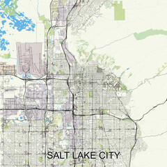 Wall Mural - Salt Lake City, Utah, United States map poster art