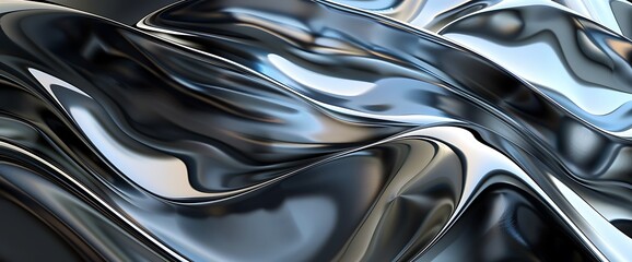 Canvas Print - A captivating abstract design showcasing sleek, streamlined shapes in metallic tones, reminiscent of futuristic architecture.