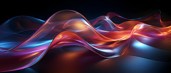 Red luminous neon light waves, A Vibrant Display of Dynamic Energy