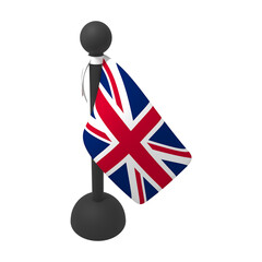 Wall Mural - Flag 3d icon Of United Kingdom, 3d rendering illustration. High resolution Transparent image 3d flag icon.