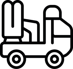 Canvas Print - Simplistic line art design of a forklift, suitable for various industrial themes
