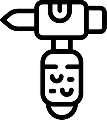 Sticker - Simplified illustration of a power drill icon in black and white, perfect for toolrelated content