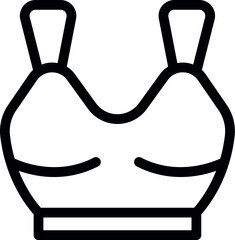 Canvas Print - Simplistic black line illustration of a sports bra, ideal for fitnessrelated design