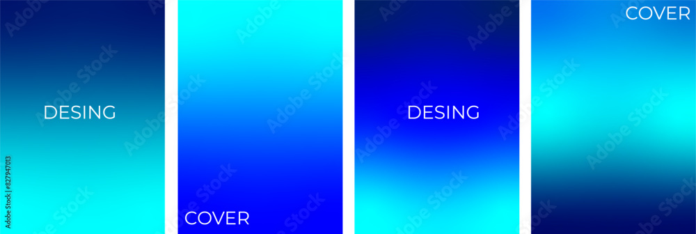 Minimal poster.  Blue gradient set. Graphic background  blue color.  Modern template for posters, advertising banners, brochures, flyers, covers, websites. EPS vector image
