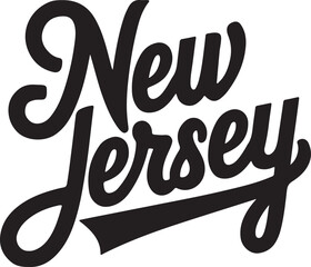 Canvas Print - New Jersey Retro Typography Vector