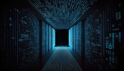 Digital technology tunnel. Generative AI