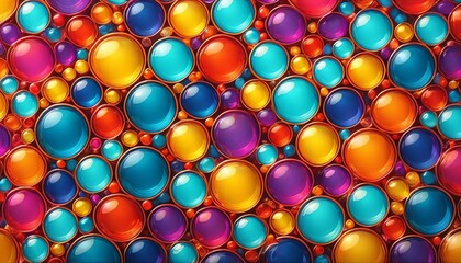 Wall Mural - Abstract overlapping bubble pattern