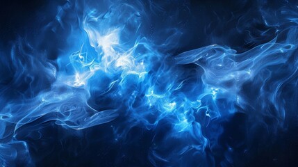 Wall Mural - a blue and white space with a blue flame in the middle
