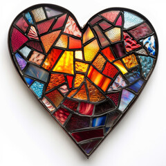 Sticker - Heart Shape Made from Colorful Stained Glass