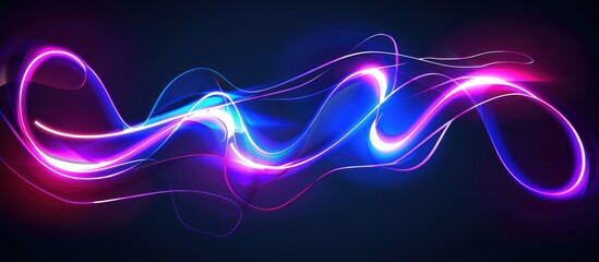 Abstract background with a neon glowing light effect and curved lines