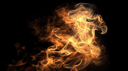 Wall Mural - Flame fire on black backdrop