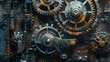 © horizon - A closeup of intricate gears and cogs in an industrial setting, symbolizing the complexity behind technical innovation.