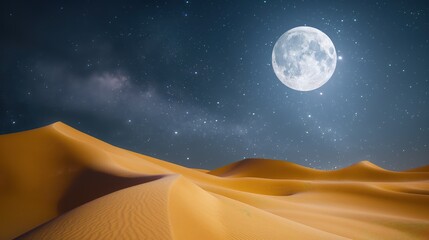 Wall Mural - moon over the desert.