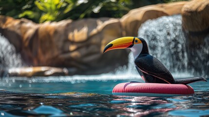 Wall Mural - Toucan in the water.