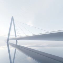 Wall Mural - beautiful minimalism hitech bridge, isolated with white background