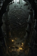 Wall Mural - spider queen’s web fortress