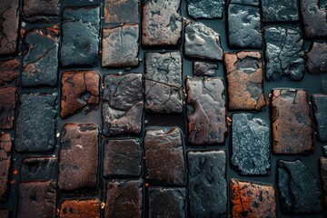 Sticker - street cobblestone texture background