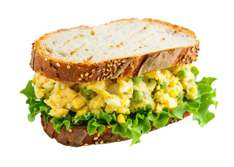 Egg Salad Sandwich Isolated on a Transparent Background