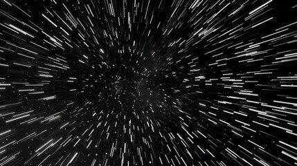 Wall Mural - star wars style black and white background with star trails 