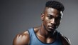 © Arceli - young attractive african guy fitness trained lifestyle portrait on plain studio background
