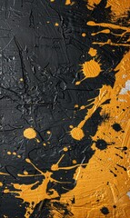 Wall Mural - Abstract Brushstrokes And Splatters In Shades Of Gilded Bronze And Jet Black, Creating A Dynamic And Expressive Background, Banner Image For Website