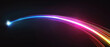 © AstraNova - glowing shining simple smooth curve white rainbow light trail in arc shape motion speed on dark background