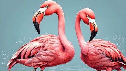 pink flamingo on the beach