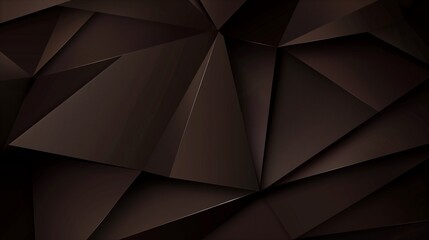 Poster - : dark brown paper material design abstract background with overlapping polygons and subtle shadows, adding depth and complexity.
