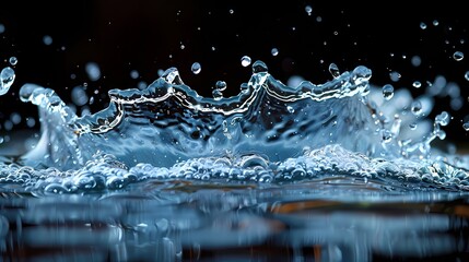 Canvas Print - water splashing on a dark background