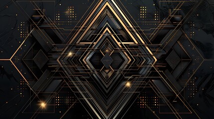 Wall Mural - abstract dark background illustration with geometric graphic elements.