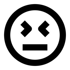 Poster - squint emote smiley line icon 