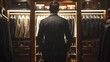 © chutikan - A man in a classic suit who has a good personality Standing in the fitting room of a classy men's suit shop