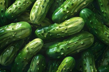 A bunch of pickles are shown in a close up