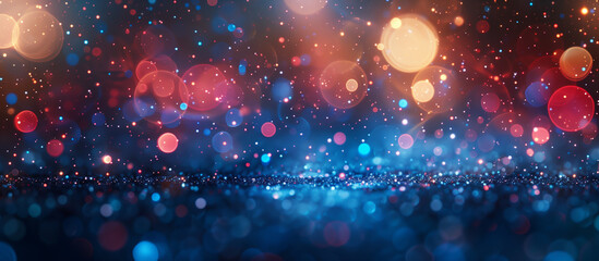 A colorful background with many small dots and a blue sky