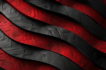 Wall Mural - Detailed view of a contrasting black and red canvas with intersecting lines and scattered dot patterns. Moody, abstract design concept.