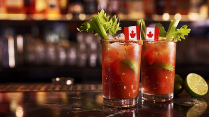 Sparkling Celebration: Duo of Delicious Caesars Gracing a Table