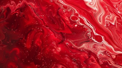 Wall Mural - red fluid art marbling paint textured background
