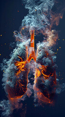 Poster - Surreal 3D Visualization of Smoking's Devastating Impact on Fragile Human Lungs