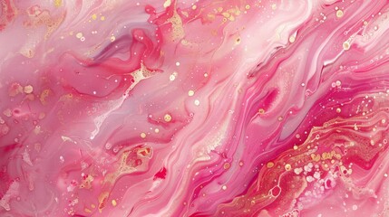 Wall Mural - royal pink fluid art marbling paint textured background