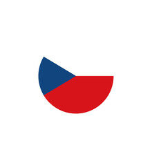 Round Czech Republic flag emblem design element