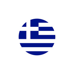 Sticker - Round Greece flag emblem design element