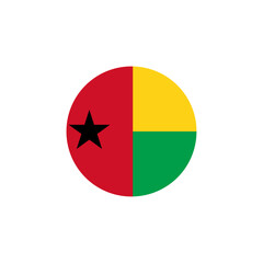 Wall Mural - Round Guinea-Bissau flag emblem design element