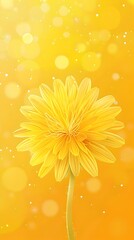 Wall Mural - Vibrant Yellow Spring Flower Blossoming against Radiant Sunlit Background in Vertical 9 16