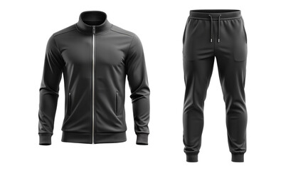 Black Tracksuit Set Mockup isolated PNG on transparent background