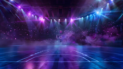 Wall Mural - a blue and purple themed celebration basketball arena wallpaper