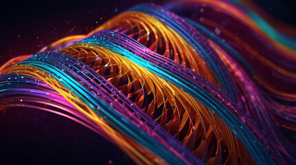 Wall Mural - Abstract 3D background featuring a holographic helix